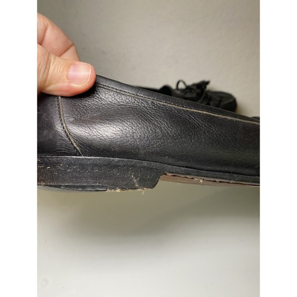 Cole Haan Women's Handcrafted Black Leather Loafer Shoes Italy Size 8.5B Tassels - Picture 9 of 16